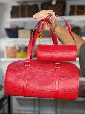 LV RED EPI BAG WITH MINI BAG